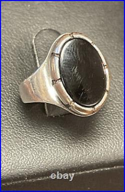 James Avery Retired Oval Black Onyx Sterling Silver 925 Ring Size 6.5