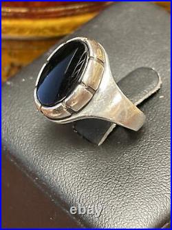 James Avery Retired Oval Black Onyx Sterling Silver 925 Ring Size 6.5