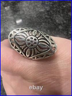 James Avery Retired Pattern Flor de Sol Ring Size 7.5 Sterling Silver with Box