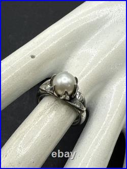 James Avery Retired Pearl Flower Ring Size 6 Very Rare Piece