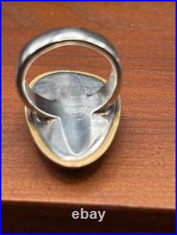 James Avery Retired Puerto De Luna Sterling Bronze & Turquoise Ring Size 6 1/4