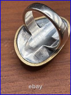 James Avery Retired Puerto De Luna Sterling Bronze & Turquoise Ring Size 6 1/4