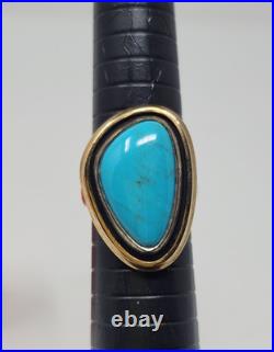 James Avery Retired Puerto De Luna Turquoise Ring Ster Silver, Bronze Size 7