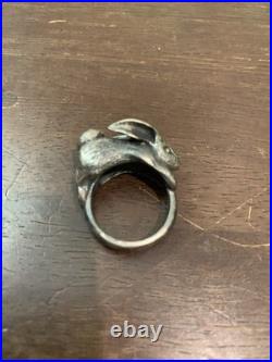 James Avery Retired RARE Heavy Detailed Bunny Rabbit Ring