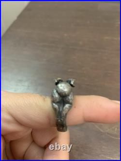 James Avery Retired RARE Heavy Detailed Bunny Rabbit Ring