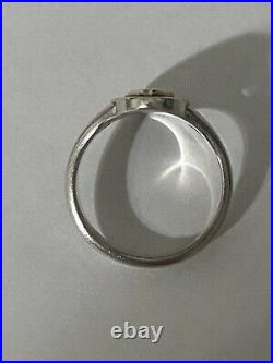 James Avery Retired Raised Ichthus Fish Ring 14kt and Sterling, Rare! Size 8