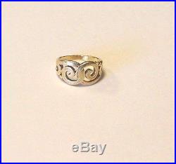 James Avery Retired Rare 14K Yellow Gold Gentle Wave Ring Sz 4