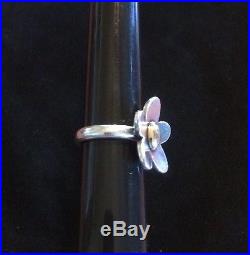 James Avery Retired Rare 14k Gold & Sterling Silver Flower Ring Size 6.5