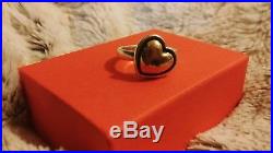 James Avery Retired Rare 14k Gold & Sterling Silver Heart of Gold Ring Size 10