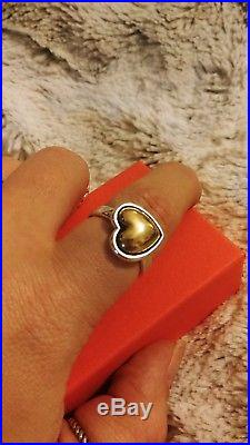 James Avery Retired Rare 14k Gold & Sterling Silver Heart of Gold Ring Size 10