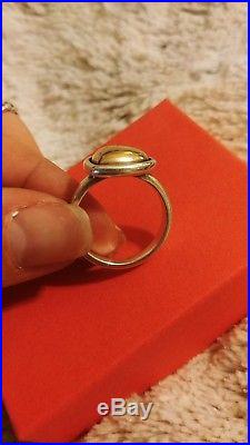 James Avery Retired Rare 14k Gold & Sterling Silver Heart of Gold Ring Size 10