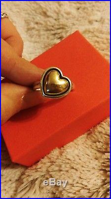 James Avery Retired Rare 14k Gold & Sterling Silver Heart of Gold Ring Size 10