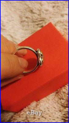 James Avery Retired Rare 14k Gold & Sterling Silver Heart of Gold Ring Size 10