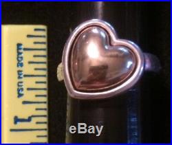 James Avery Retired Rare 14k Gold & Sterling Silver Large Heart Ring Size 7.5