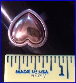 James Avery Retired Rare 14k Gold & Sterling Silver Large Heart Ring Size 7.5