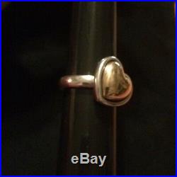 James Avery Retired Rare 14k Gold & Sterling Silver Large Heart Ring Size 7.5