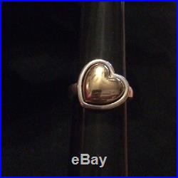 James Avery Retired Rare 14k Gold & Sterling Silver Large Heart Ring Size 7.5