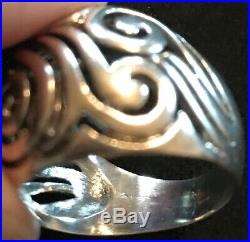 James Avery Retired Rare Large Scroll Dome Ring Size 9