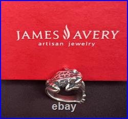 James Avery Retired Rare Sterling Silver 3D Wrap Around Frog Ring Vintage Sz 10