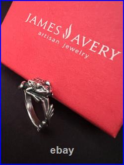James Avery Retired Rare Sterling Silver 3D Wrap Around Frog Ring Vintage Sz 10