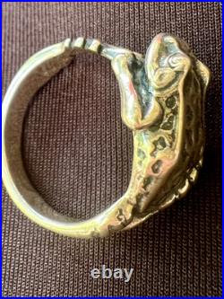 James Avery Retired Rare Sterling Silver 3D Wrap Around Frog Ring Vintage Sz 10