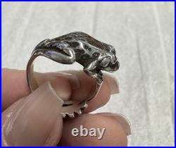 James Avery Retired Rare Sterling Silver 3D Wrap Around Frog Ring Vintage Sz 7.5