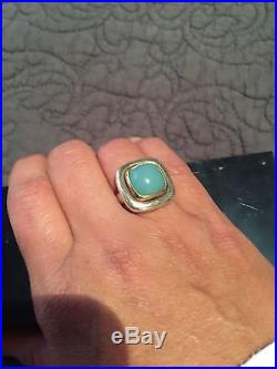 James Avery Retired Ring Chalcedony Stone Surrounded By 14 Kt Gold