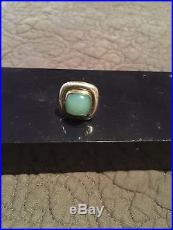 James Avery Retired Ring Chalcedony Stone Surrounded By 14 Kt Gold