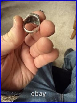 James Avery Retired Ring Size 9.25 (approx) with 14k Gold Cross & Sterling Band