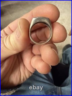 James Avery Retired Ring Size 9.25 (approx) with 14k Gold Cross & Sterling Band
