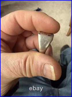 James Avery Retired Ring Size 9.25 (approx) with 14k Gold Cross & Sterling Band