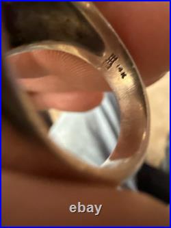 James Avery Retired Ring Size 9.25 (approx) with 14k Gold Cross & Sterling Band