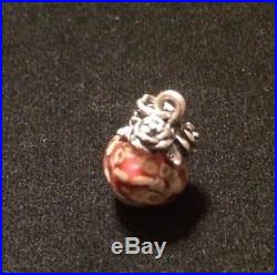 James Avery Retired Rose Finial Art Glass Bead Charm Sterling Silver Ring Is Cut