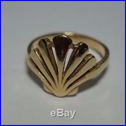 James Avery Retired Shell Ring Size7 14k Yellow Gold