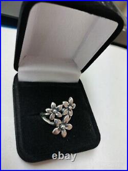 James Avery Retired Silver 3 Triple Daisy Flower Bouquet Ring Size 6.5