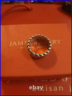 James Avery Retired Silver Double Woven Twist Rope Eternity Ring Size 7.5