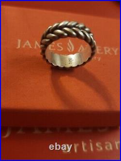James Avery Retired Silver Double Woven Twist Rope Eternity Ring Size 7.5
