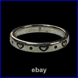 James Avery Retired Silver Love Heart Stackable Ring Size 7 US