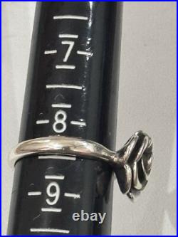 James Avery Retired Silver Rose Blossom Ring Size 8.5