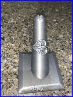 James Avery Retired Silver Swirl Heart Ring Size 7