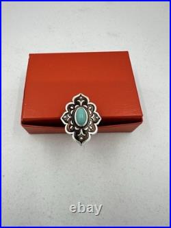 James Avery Retired Silver Tangier Silver Copper Turquoise Ring Size 6.5