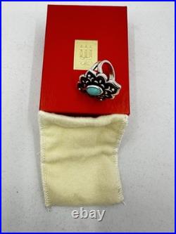 James Avery Retired Silver Tangier Silver Copper Turquoise Ring Size 6.5