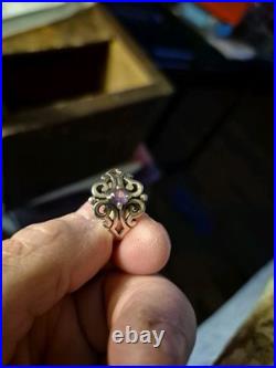 James Avery Retired Size 9 Amethyst Silver Ring