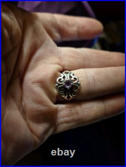 James Avery Retired Size 9 Amethyst Silver Ring