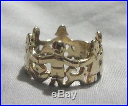 James Avery Retired Solid 14k Yellow Gold Paper Doll Ring Size 9