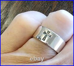 James Avery Retired Solid Cross Cigar Band Ring Sterling Silver Size 7.5 Fits 7