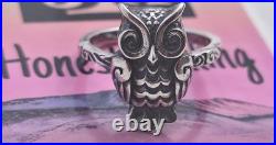 James Avery Retired Spooky Woodland Owl 925 Ring sz 9 Strong Hallmark