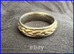 James Avery Retired Sterling 14k Gold Braided Band Ring Size 9.75