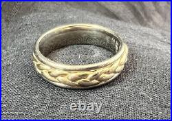 James Avery Retired Sterling 14k Gold Braided Band Ring Size 9.75