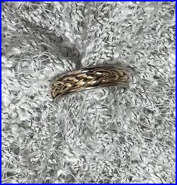 James Avery Retired Sterling 14k Gold Braided Band Ring Size 9.75